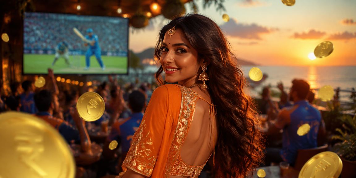 India cricket betting with rupee symbol on screen