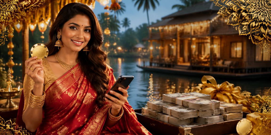 Mobile casino game in Kerala with traditional attire